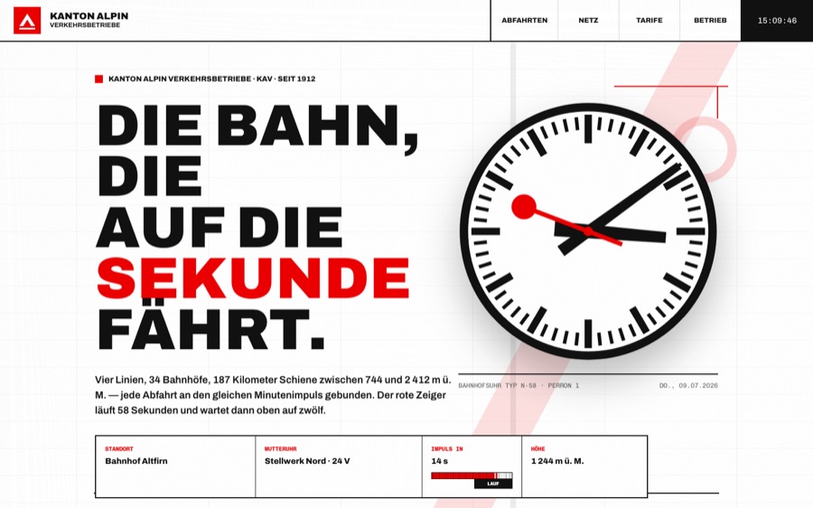 Kanton Alpin Verkehrsbetriebe — Auf die Sekunde — Code-Driven SVG (FABLE/175, room 23)