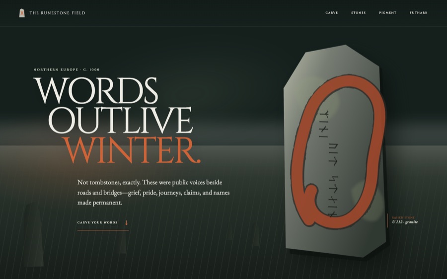 The Runestone Field — Carve Words Into Winter