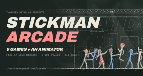 Stickman Arcade: nine free browser games and a stick-figure animator, built by AI in one day
