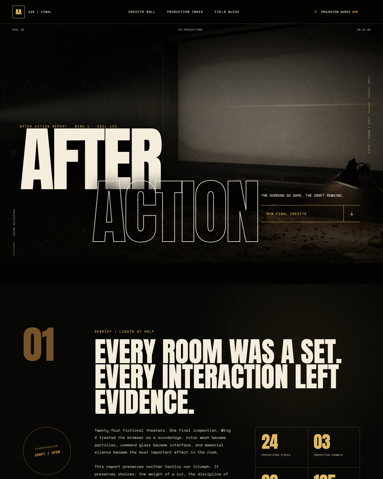 Live view of After Action — Wing V Debrief Theater