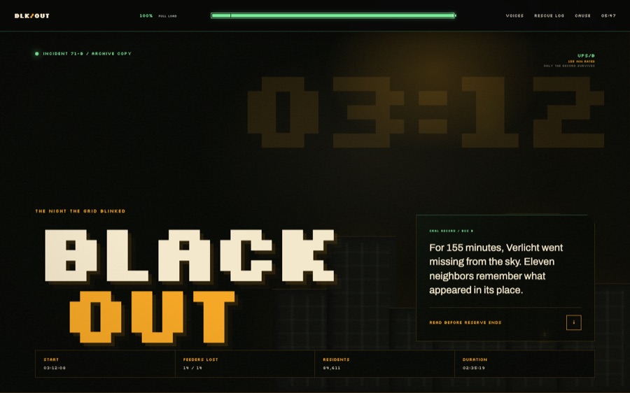 BLACKOUT — 03:12–05:47, Verlicht (FABLE/175)